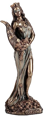Veronese Design 6 1/8 Inch Fortuna The Greek Goddess of Fortune and Luck Resin Sculpture Cold Cast Bronze Finish