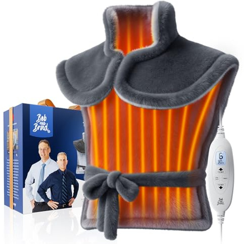 BOB AND BRAD Heating Pad for Back Pain Relief, FSA Edge-Weighted Electric Heat Pad for Neck HSA Eligible, Shoulders &Full Body Relief, Fast Heating, ETL Certified, Gift for Women Men Family 24x34