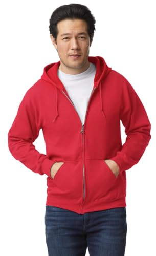 TICTEX Unisex sweatjacka med huva från Gildan | tung Blend fleecejacka för män och kvinnor | sweatjacka med huva och dragkedja | lätt sommarjacka i många färger | storlek upp till 5XL
