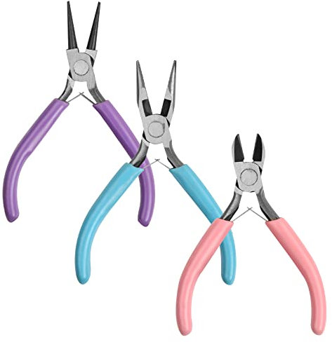 Juego De Alicates De Joyería,3 Piezas Alicates Para Hacer Joyas,Punta Redonda Y Cortadores De Alambre,Alicates De Punta Redonda,Para Hacer Joyas,Accesorios De Reparación De Joyas