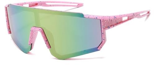 TOFBS Sport Sonnenbrille Kinder Premium Polarisierte Sonnenbrille UV400 Schutz Radsportbrillen Sonnenbrille für Reiten Outdooraktivitäten(Rosa)