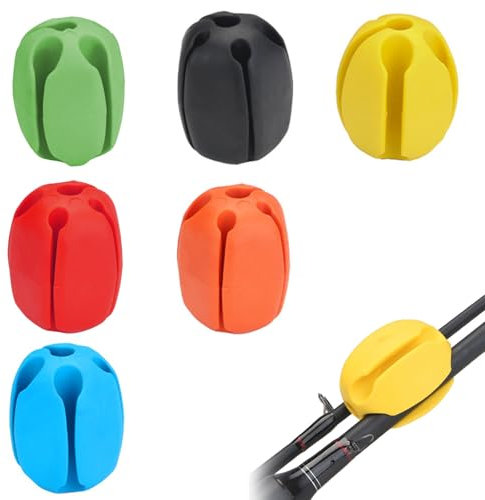Butyeak Canne à pêche Portable à Balle Fixe, Canne à Pêche Balle Fixe, 6 Pièces Portable Clip de Canne à Pêche, Fixation de Protection pour Canne à Pêche, Balle de Fixation de Canne à Pêche Portable