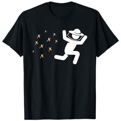 Beekeeper Chased by Bees Funny Honeybee Beekeeping Bee Lover T-Shirt