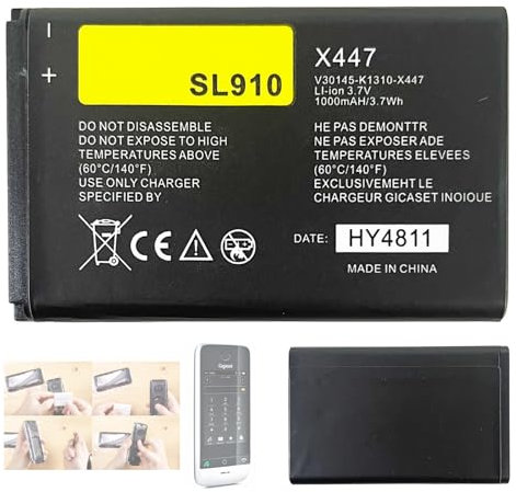 Aousavo V30145-K1310-X447 ersatz akku Kompatibel mit Siemens Gigaset SL910, SL910A, SL910H Telefon Ersatz Akku V30145-K1310K-X447 V30145-K1310K-X447