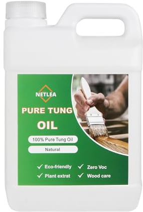 NetLea 100% Pure Tung Oil 135oz – Natural Finish for Wood & Floors