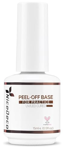 Nicedeco Base Peel Off Unghie Gel 15ml Smalto Semipermanente Unghie Peealable Nail Polish UV LED Perfetto per Esercitarsi Nella Nail Art