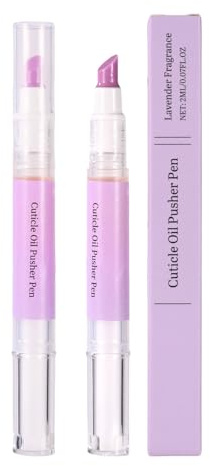 2pz Penna Spingi Cuticole 2 in 1, Spingi Cuticole Portatile in Ceramica con Olio per Secche e Screpolate Trattamento Delle Unghie Incarnite Idrata Rafforza e Illumina le Unghie (Viola)