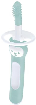 MAM Massaging Brush, Spazzolino denti bambini 3+ mesi, Azzurro
