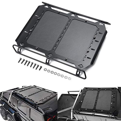 XUNJIAJIE Metal Roof Rack with Carbon Fibre Panel 183 x 166 mm Upgrades Parts for TRX6 G63 TRX4 G500 1/10 RC Vehicle Scale Accessories
