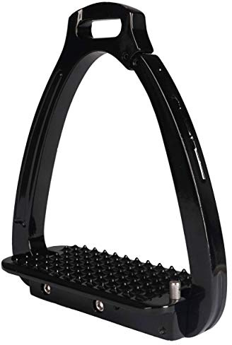Horka - Set di staffe per salita, in alluminio di sicurezza e acciaio INOX, colore: Nero