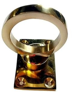 SGT KNOTS Rope Eye Plate - Easy to Install - Weather Proof - Anti-Rust - Perfect for Handrails - Rope Rail Support - Indoor and Outdoor use - Stair Rope Eye Plate (1 inch , Brass ) - 12 Pack