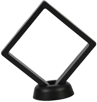 F Fityle 4 Stück 3D Schwebende Vitrine, 3D Floating Display Case, Schwarze Münzen Display Rahmen für antike Challenge Münzen, AA-Medaillon, Muscheln, Fossil, Edelsteine, Mineralien, 11x11x2cm