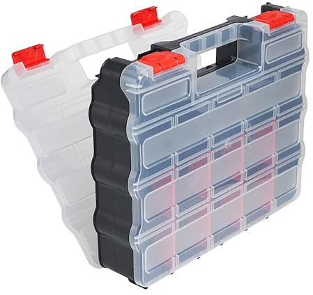 Dekton Jumbo Double Sided Organizer- Organizer Box With 32 Compartments| Removable Separators For Extra Space| Dimensions: 320mm X 270mm X 60mm| Portable & Stackable Design