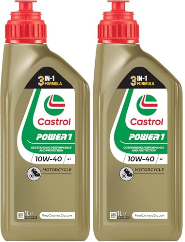 Castrol POWER1 4T 10W-40 Aceite de Moto 1L (Paquete de 2)
