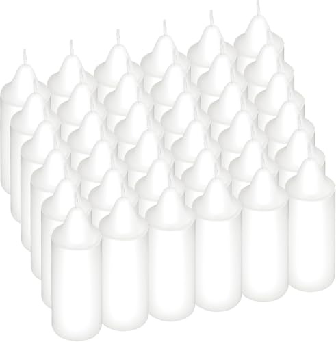 36 velas blancas de 3 x 9 cm de largo tiempo de combustión ± 11 horas de hollín y sin goteo, velas decorativas para el hogar, celebraciones, iglesias, bodas, linternas de spa y emergencias
