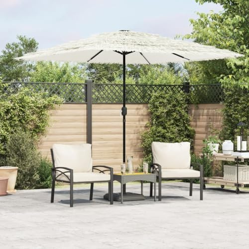 Mokuyary Parasol de Jardin avec mât en Acier Blanc 248x248x248 cm, Parasol de Extérieur pour Terrasse, Piscine, Plage, Restaurants, Balcon
