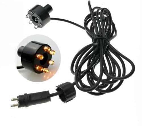 JOUFNING Nedsänkbar LED-strålkastare för fontän, 6 x AC12V-lysdioder, RGB-belysning för bassäng, akvarium, pool, trädgård, fontän. Anslutning 2 stift (gul)