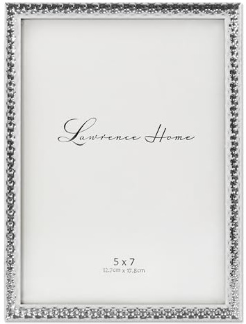 Lawrence Frames Metal Picture Frame with Hammer Effect, 5x7, Silver