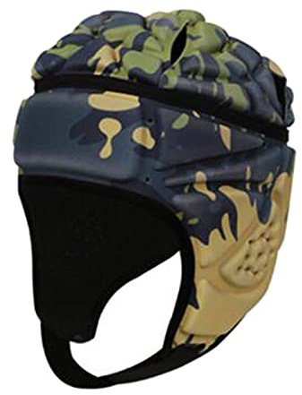 SM SunniMix Casco de Rugby Suave Casco Acolchado - Cáscara Blanda - Casco de Béisbol de Rugby - Protección contra Caídas de Cabeza de Fútbol-Adultos Unisex - Gris Llama