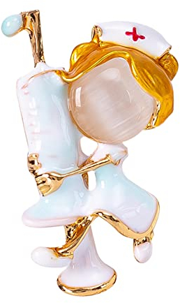Sharplace Infirmière Broche métal Broche Bijoux infirmière Cadeau Docteur Broches drôle Mignon Dessin Figurine infirmière, Infirmière pour Tubes à Aiguille