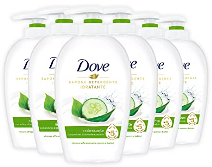 Dove, Erfrischende Flüssigseife für die Hände, feuchtigkeitsspendende Handreinigung, entfernt effektiv Schmutz und Bakterien, mit +5 feuchtigkeitsspendenden Wirkstoffen, Formel 99% biologisch abbaubar