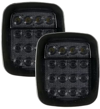 2st/set 16 lysdioder Universal bakljus broms backljus för Jeep Wrangler YJ TJ CJ JK,Black