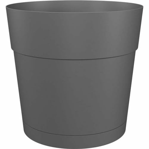 Artevasi Capri Wide Pot, Réserve d'eau, Pot en Plastique, Anthracite, 30cm