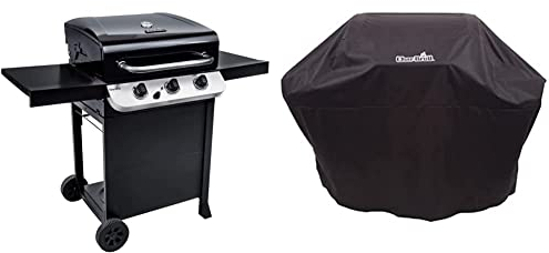 Char-Broil 140850 Convective 310 B - 3 Brenner Gasgrill, Schwarz & 140766 - Universal Wetterschutzhaube für 3 & 4-Brenner-Gasgrill