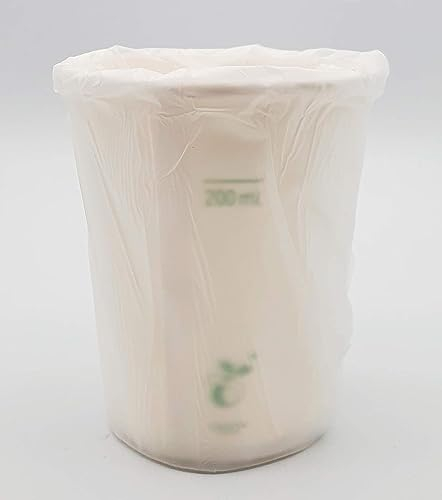 Generico Vasos de 225 ml con muesca de 200 ml de papel envueltos sellados individualmente reciclable 5,5 gr cortesía habitación hotel b&b spa sauna (100)