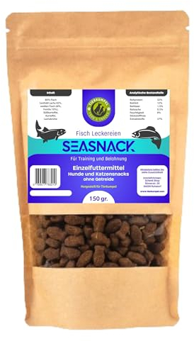 Tierkumpel Food & Snack Training Hundeleckerli Hundesnack Leckerli Fisch Trainingsleckerli große und kleine Hunde Welpen Katzen Getreidefrei Hundeleckerlies 150 gr