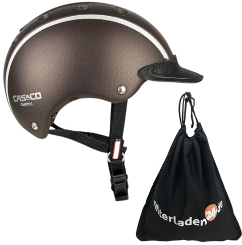RL24 - Casco Kinder Reithelm Choice inkl. Schutzbeutel – ergonomische Mädchen & Jungen Reitkappe – Helm zum Reiten, Fahrrad- & Skifahren – Reiterhelm in Braun Metallic – Gr. S (52-56 cm)