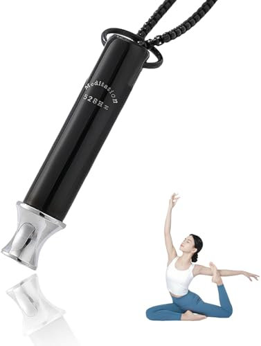 Rauchentwöhnung Hilfsmittel,Edelstahl Aufhören Rauchfrei Halskette,Original Raucherentwöhnung Atem Halskette,Anti-Raucher Atemkette,Stressabbauend Gegen Angst Atemhalskette (Schwarz Q1)