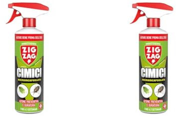 ZIG - ZAG Insetticida Spray Cimici, Azione Rapida e residuale, Flacone Specifico contro le Cimici e i loro nidi, formiche e scarafaggi, efficace fino a 3 settimane, 500 ml