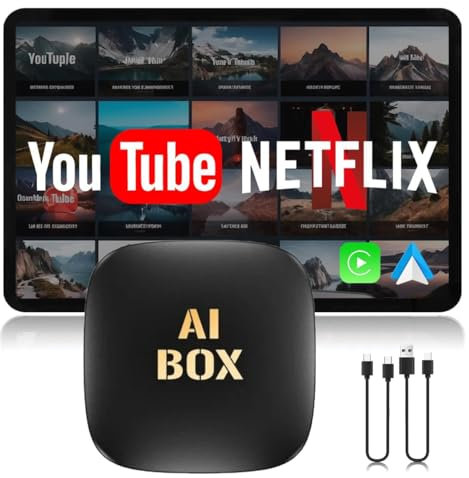 AiBox 3.0 Wireless CarPlay und Android Auto Magic Adapter für Autos mit kabelgeb undenem CarPlay (2016 und neuere Modelle), kann Disney+, Hulu YouTube Netflix, Live-Sportv eranstaltungen mehr streamen