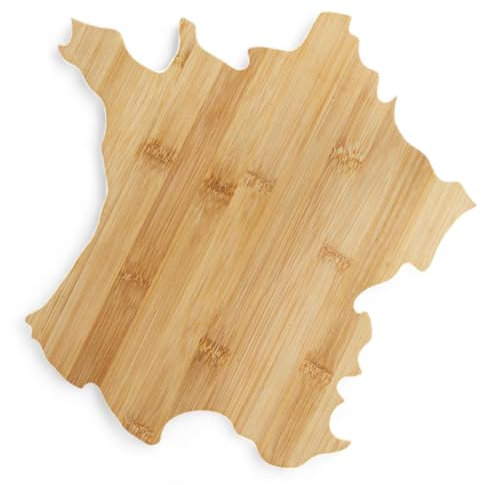 Plateau Fromage en Bois/Bambou - Planche Apéro Dinatoire - Forme Carte de France Originale pour Service, Présentation et Décoration de Table, Charcuteries, Saucissons, Tapas
