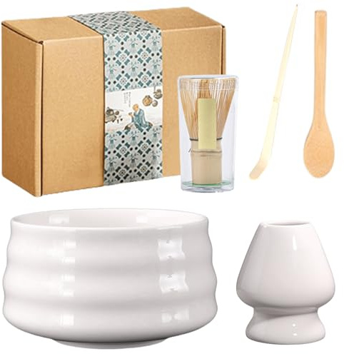 Service À Thé Matcha 5 Pièces Ensemble De Thé Matcha Matcha Kit Ensemble À Thé Matcha Ensemble De Fouet À Matcha Avec Bol À Matcha En Céramique, Fouet À Matcha, Fouet À Thé, Cuillère À Thé