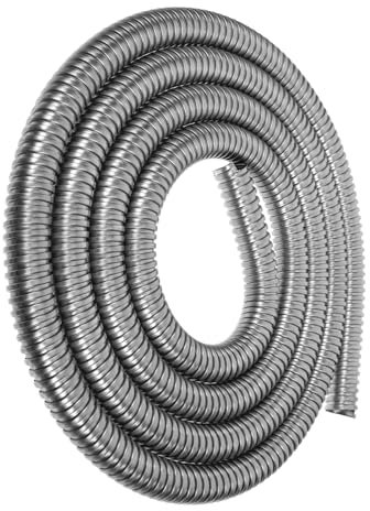 Lurrose 3M Tuyau de Protection Câbles Acier Inoxydable Mètres Conduit Flexible pour Organiser et Protéger Les Fils pour Bureau et Maison Prévention Dommages