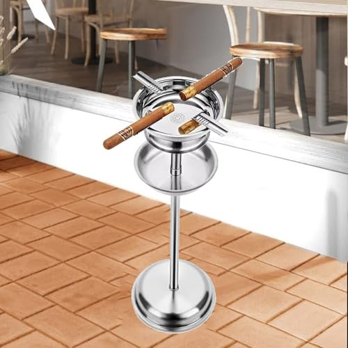 Posacenere da Terra per Esterni - Posacenere da Terra, Posacenere da Terra per Esterni per Patio, Contenitore per posacenere in Metallo per Fumatori Commerciali con Coperchio, per Hotel, EDI