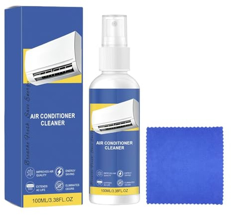 Pulitore per Unità Condizionatore - 100 ml Spray Antiodore per Manutenzione HVAC | Pulitore per Aria Condizionata Senza Risciacquo | Casa, Appartamento, Ufficio, Soggiorno, Camera da, Hotel