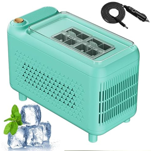 Mini ismaskin, 500 ml bärbar isbitsmaskin med 12 isbitar i 20 mm tjock och isbildande spak, gör-det-själv automatisk islåda, för hem, kontor, camping och bil