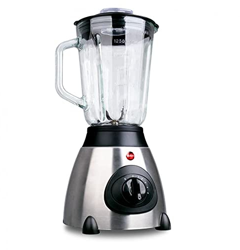 Picadora cocina eléctrica Trituradora Eldom 500W, vaso cristal, cuchillas acero inoxidable, ideal para verduras, frutas, hielo, capacidad 1.5L, seguro y resistente