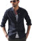 LVCBL Herren-Freizeithemd leinenhemd Sommer mit n Freizeithemd Marine 3XL