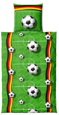 Microfibre Bed Linen Set Football Field 135 x 200 cm with Zip