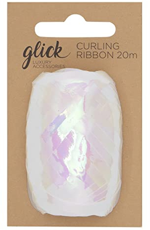 Glick Iridescent White Curling Ribbon, Curling Ribbon Iridescent White for Gift Wrapping, Arts and Crafts Iridescent White Curling Ribbon (KOPI10)