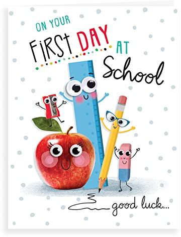 Traditionellt nytt skolkort första dagen i skolan - 20 x 15 cm - Regal Publishing