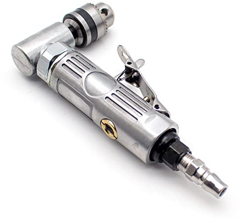 LeTkingok Perceuse Pneumatique Coudée à 90 Degrés, Mandrin De Perceuse à Angle Droit à Grande Vitesse Pour Perceuse à Air 0,6-6,5mm 15 000tr/min