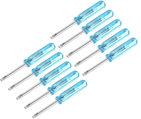 sourcing map 10 Stk Mini- Schlitzschraubendreher, 2,0mm Flachkopf, 45mm Länge für die Reparatur kleiner Geräte