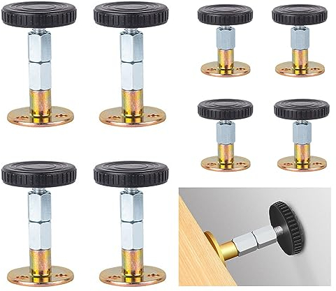 Sipiris 8 Stück Kopfteil-Stopper, Bettgestell-Halter Kopfteil-Stopper Verstellbarer Gewinde-Bettrahme Kopfteil-Stabilisatoren Nachttisch-Schüttel-Werkzeug für Betten Schränke Sofa(46-64mm,64-87mm)