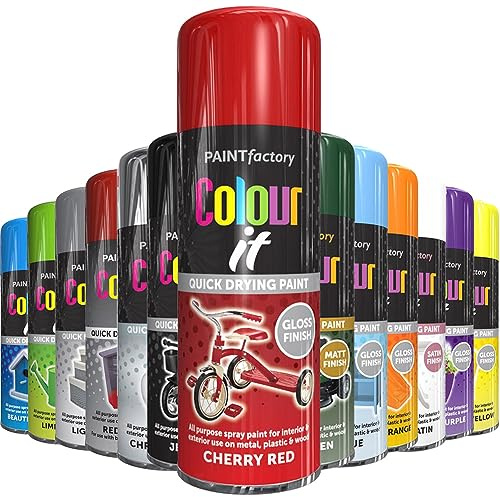 AlezyB 1x Cherry Red All Purpose Spray Paint 400ml Professional Quality and Fantastic Finish, Interior, Exterior, Household Multipurpose Spray for Metal | Plastic | Wood | Glass