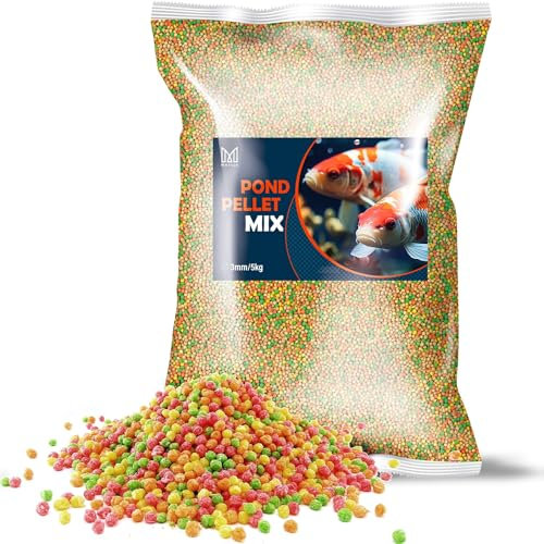Mersjo Fischfutter für Teichfische, Pond-Fischfutter für Teichfische, schwimmfähige Futter Pellets für die tägliche Fütterung, 5 kg, 3 mm Körnung